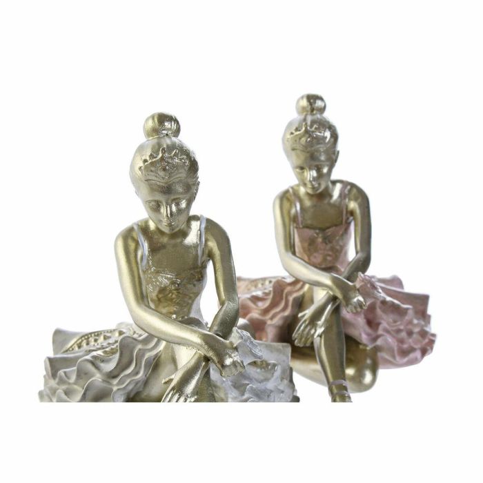 Figura Romantico DKD Home Decor Rosa Champan 7.5 x 9 x 13.5 cm (2 Unidades) 1 Figura Romantico DKD Home Decor Rosa Champan 7.5 x 9 x 13.5 cm (2 Unidades) 1