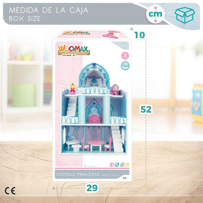 Woomax Castillo de Madera 37x15x53.5 cm - Juego Simbólico Infantil +3 Años - Material: Madera y MDF 1 Woomax Castillo de Madera 37x15x53.5 cm - Juego Simbólico Infantil +3 Años - Material: Madera y MDF 1