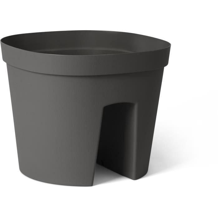 Maceta balaustrada - GARDEN ID Smile - Anth. 30 cm - Se adapta a todas las barandillas - Reserva de agua - reciclada y 100% reciclable Maceta balaustrada - GARDEN ID Smile - Anth. 30 cm - Se adapta a todas las barandillas - Reserva de agua - reciclada y 100% reciclable