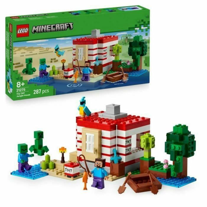 LEGO 21275 Minecraft Jungle TNT House - Set de Construcción de Ladrillos para Aventuras Creativas, para Niñas de 8 Años