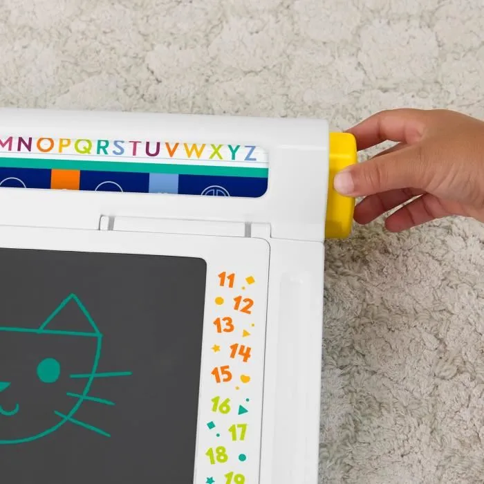Fisher-Price Pizarra Mágica JDL70 LCD para Niños y Niñas, Dibujar y Escribir Sin Suciedad, Pantalla Borrable, con Plantillas 3