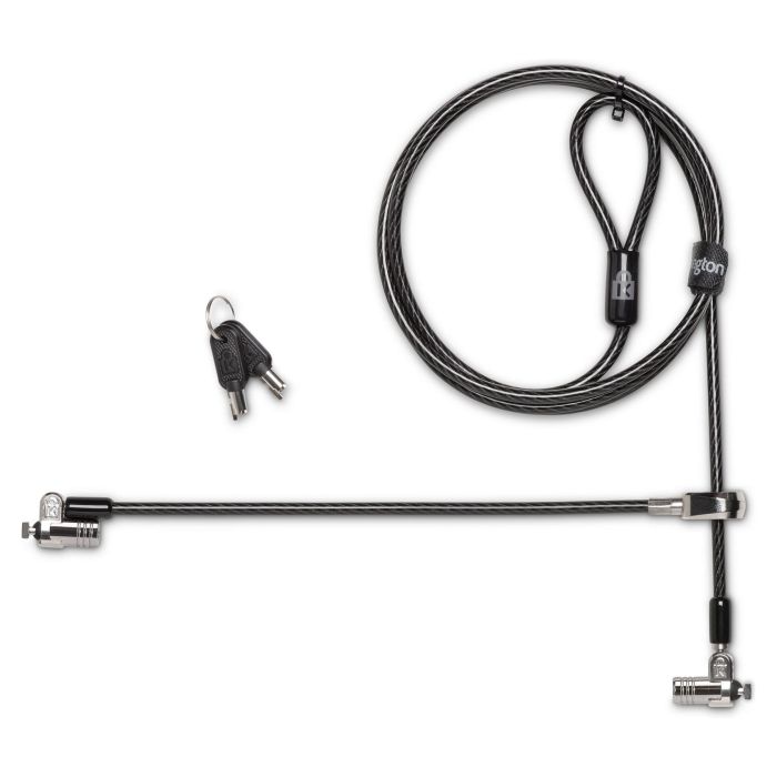 Kensington Microsaver 2.0 Twin Candado para Portátil, Cierre de Llave, Acero al Carbón, Negro, 2,4m 1
