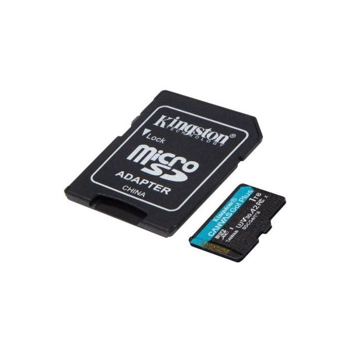 Kingston Technology Tarjeta microSDXC Canvas Go Plus Gen4 de 1 TB, 200 MB/s, A2 U3 V30 y adaptador 1 Kingston Technology Tarjeta microSDXC Canvas Go Plus Gen4 de 1 TB, 200 MB/s, A2 U3 V30 y adaptador 1