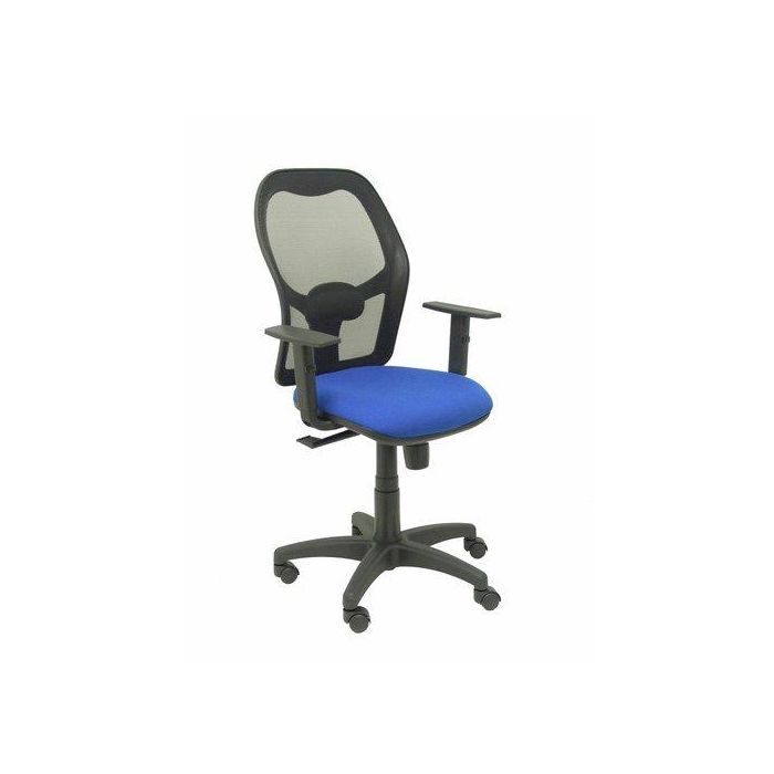 Silla Piqueras Y Crespo Alocen Brazos Regulables Mecanismo Sincro Refuerzo Lumbar Ruedas Nylon Respaldo Malla Negra Transpirable Y Asiento Tapizado Bali Azul