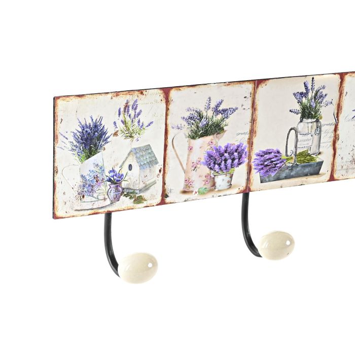 DKD Home Decor Perchero de Pared Estilo Shabby, Metal Blanco Multicolor con 3 Colgadores, 37x6x14.5 cm (Pack de 4 Unidades) 1 DKD Home Decor Perchero de Pared Estilo Shabby, Metal Blanco Multicolor con 3 Colgadores, 37x6x14.5 cm (Pack de 4 Unidades) 1