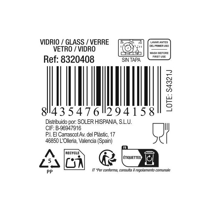 Jarra de vidrio con tapa Chrystie 1000 ml - Inde (12 Unidades) 2 Jarra de vidrio con tapa Chrystie 1000 ml - Inde (12 Unidades) 2
