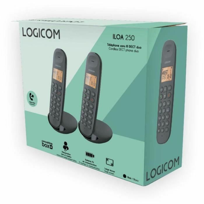 Logicom LOG1695682814656 Teléfono Fijo Inalámbrico DECT ILOA 250 DUO, Negro, Sin Contestador Automático 3 Logicom LOG1695682814656 Teléfono Fijo Inalámbrico DECT ILOA 250 DUO, Negro, Sin Contestador Automático 3