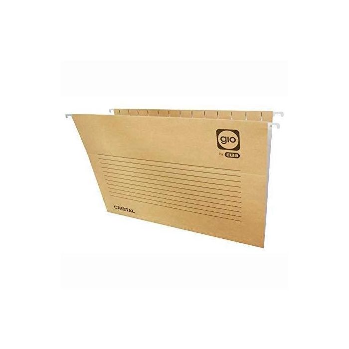 Gio Carpeta Colgante Visor Superior Cristal Kraft Bicolor Cartulina Folio Con Etiquetas -25U-