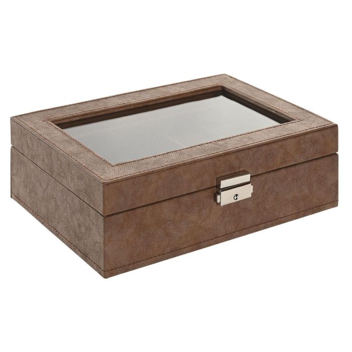 Caja-Joyero Home ESPRIT Marrón Poliuretano Cristal Madera MDF 25 X 16,5 X 8,5 CM 1 Caja-Joyero Home ESPRIT Marrón Poliuretano Cristal Madera MDF 25 X 16,5 X 8,5 CM 1