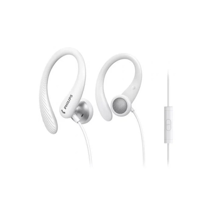 Philips Auriculares Deportivos TAA1105WT/00 con Micrófono, Jack 3.5, Resistentes al Sudor, Blancos