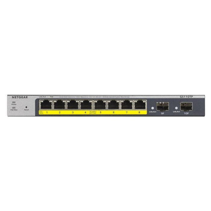 NETGEAR Switch Gigabit Ethernet GS110TP-300EUS Gestionado 8 Puertos PoE+ 1 NETGEAR Switch Gigabit Ethernet GS110TP-300EUS Gestionado 8 Puertos PoE+ 1
