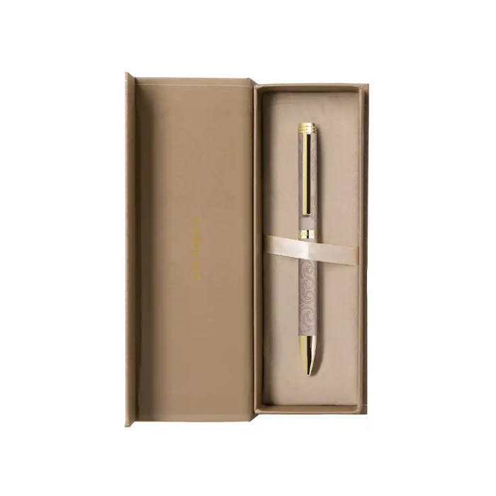 Belius Wild West Bolígrafo Aluminio Beige Dorado, Tinta Azul, Caja de Diseño 6