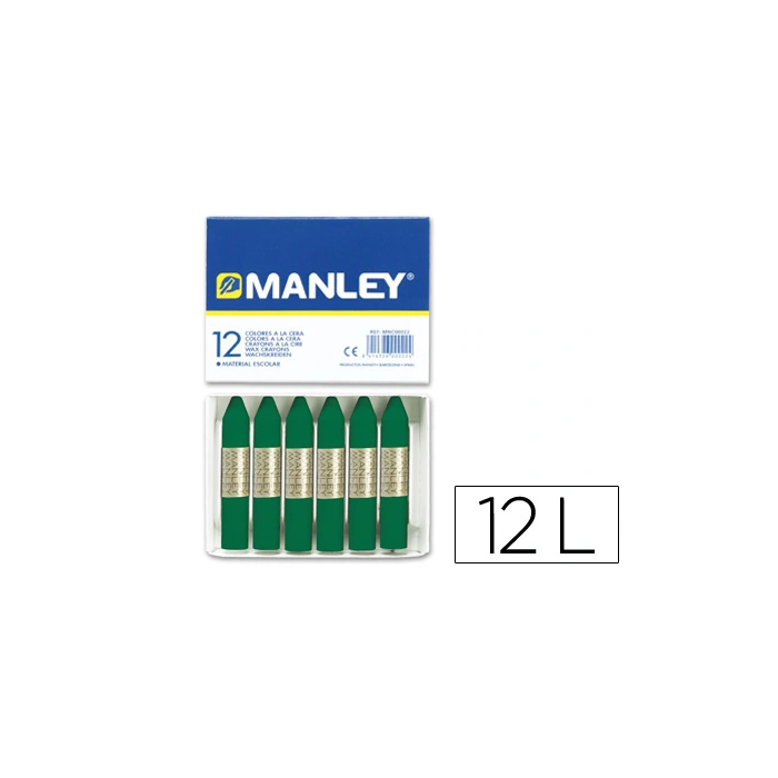Manley Estuche De 12 Ceras 60 mm Verde Esmeralda 0 Manley Estuche De 12 Ceras 60 mm Verde Esmeralda 0