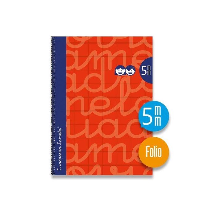 Lamela Bloc Tapa Forrada Fº 80H Cuadrovia 5 Mm Rojo (Set de 5)