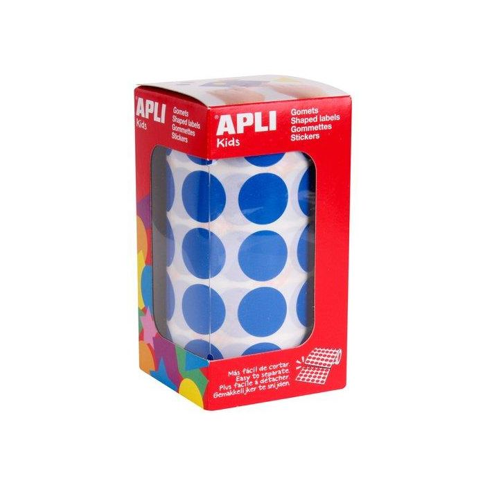 Apli Gomets Redondos 20 mm Rollo Azul