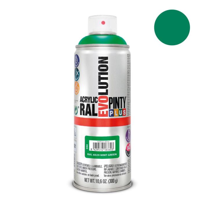 Pinty Plus Pintura Acrílica Spray Evolution 520 cc Ral 6029 Mint Green 300 g
