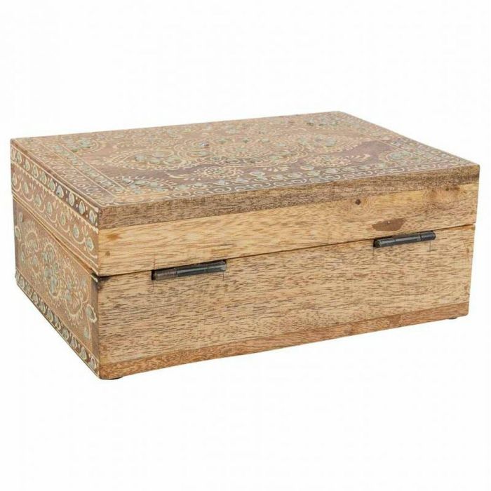 Caja-Joyero Alexandra House Living Blanco Natural Madera de mango Madera MDF 18 x 10 x 25 cm 3