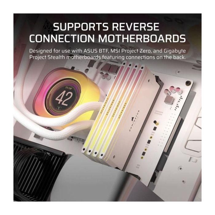 Corsair iCUE 5000T LX RGB Caja Semitorre ATX Gaming Cristal Templado Blanco con 3 Ventiladores RGB Preinstalados 4