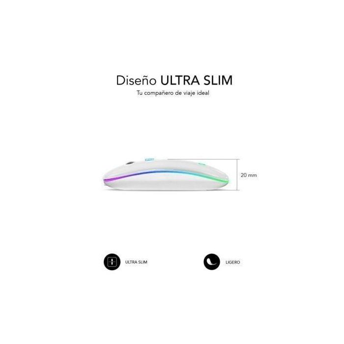 SUBBLIM Raton LED Dual Flat Mouse White 3 SUBBLIM Raton LED Dual Flat Mouse White 3