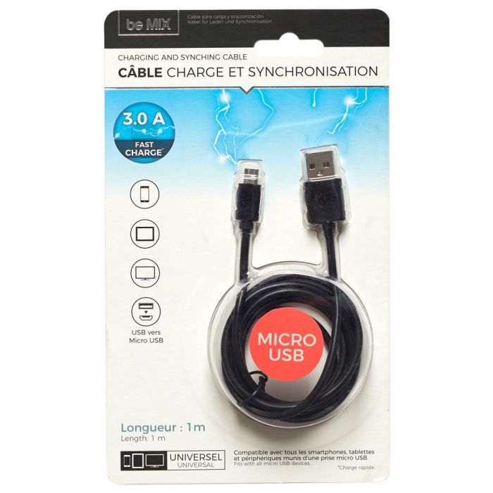 Cable Usb/ Micro Usb 3A Carga Rápida Be Mix