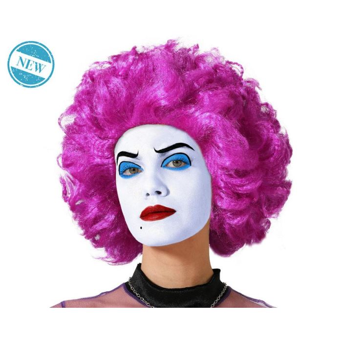 Peluca Rizada Morada 130 gr para Disfraces, Payaso, Arlequín y Fiestas Temáticas