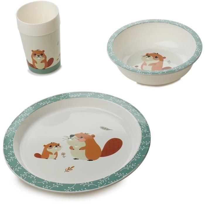 Mi primer set de comida para microondas - THERMOBABY - Castor - Plato, bol, taza 2 Mi primer set de comida para microondas - THERMOBABY - Castor - Plato, bol, taza 2