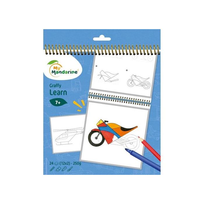 Libro De Colorear Avenue Mandarine Aprende A Dibujar Medios De Transporte 250G 24H