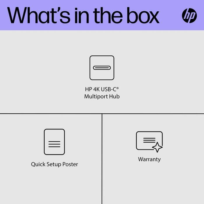 HP USB-C Multiport Hub 4K Portátil | Adaptador Versátil con Conexión USB-C para Carga, Pantalla y Multi-OS 2
