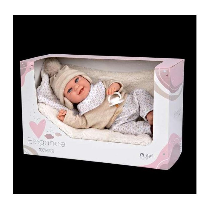 Muñeca elegance 35 cm babyto beige c/manta (muñeco de peso) 5