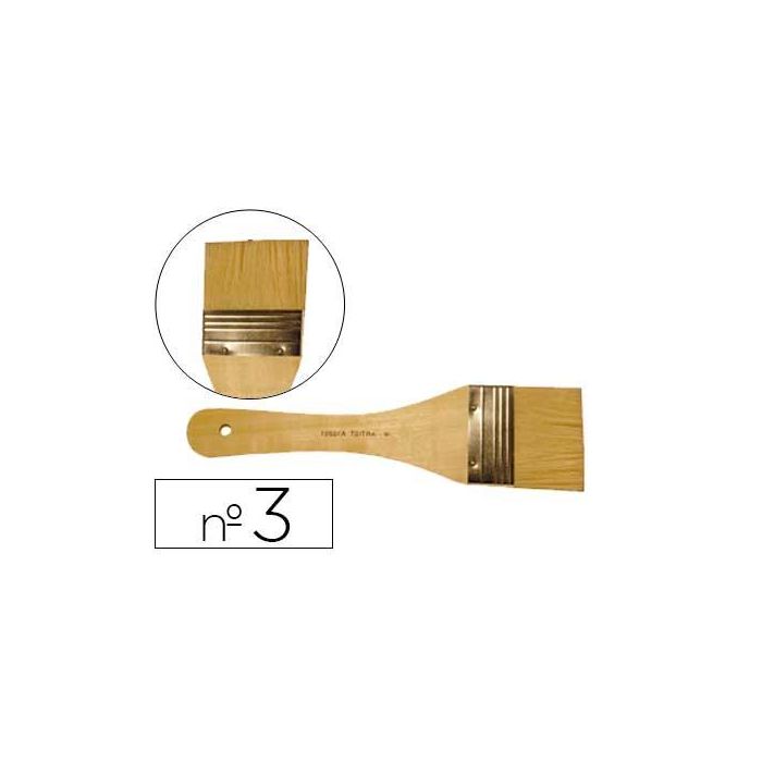 Artist Pincel Paletina de Cerda para Óleo Nº 3, Mango Corto de Madera Natural y Virola de Aluminio, 40 mm Artist Pincel Paletina de Cerda para Óleo Nº 3, Mango Corto de Madera Natural y Virola de Aluminio, 40 mm