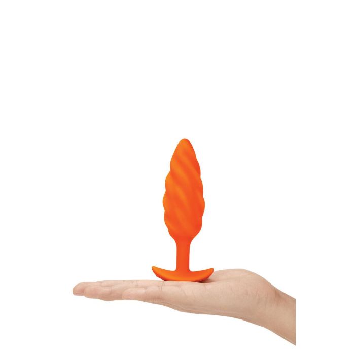 Plug Vibrador Anal B-Vibe Swirl Texture Naranja 8