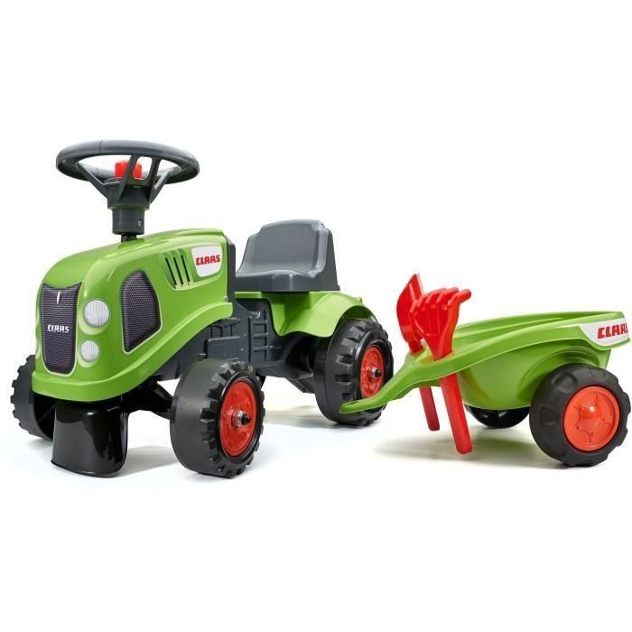 FALK - 212C - Tractor porta tractor Claas con remolque, pala y rastrillo FALK - 212C - Tractor porta tractor Claas con remolque, pala y rastrillo