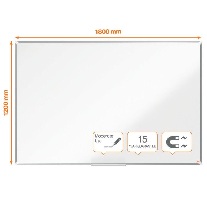 Nobo pizarra magnética premium plus acero lacado 1800x1200mm marco de aluminio 7