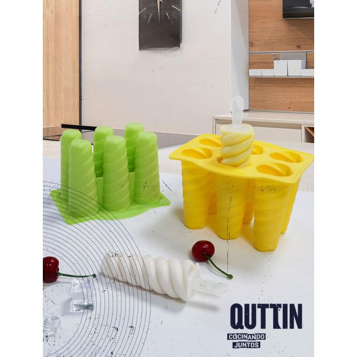 Quttin Molde de Silicona para 6 Helados con Diseño Espiral (12 Unidades) 1