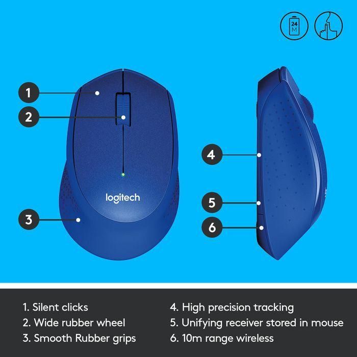 Logitech M330 Ratón Óptico Inalámbrico Silent Plus Azul 7 Logitech M330 Ratón Óptico Inalámbrico Silent Plus Azul 7