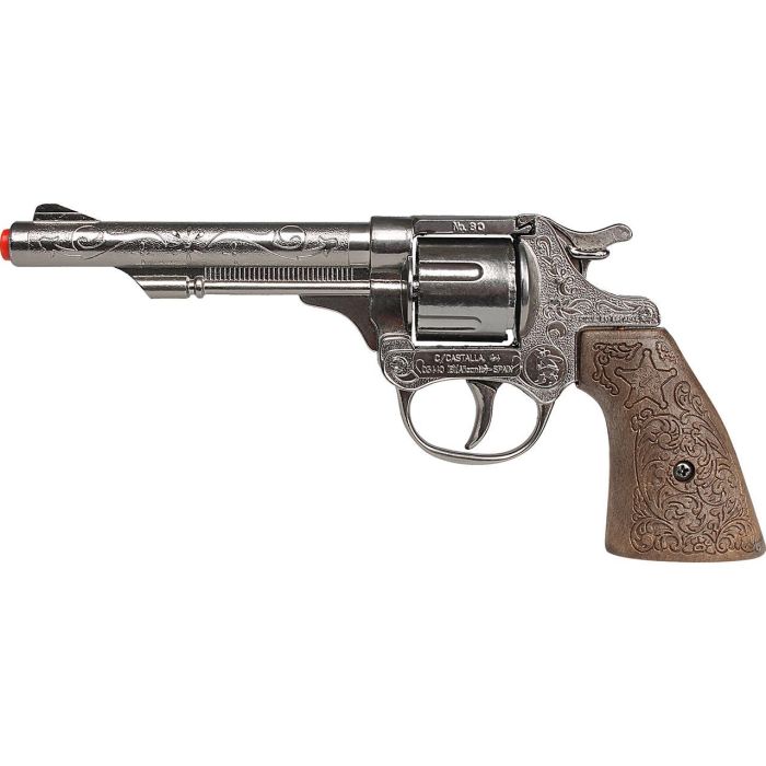 Gonher 80/0 Juguete Revolver de Vaquero de Metal Plata 8 Tiros Edad +3 Años 1