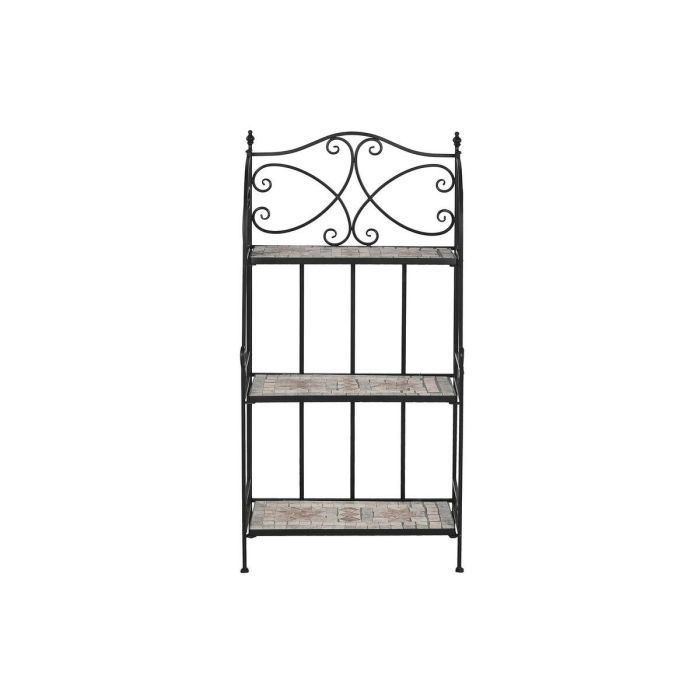 Estantería Home ESPRIT Negro Multicolor Cerámica Forja 3 Estantes 54 x 29 x 121 cm 58 x 31,5 x 117 cm 1