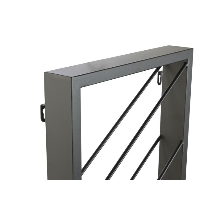 DKD Home Decor Botellero Loft Negro de Metal para 8 Botellas, Montaje en Pared, 160 cm Alto x 36 cm Ancho x 6 cm Fondo, Pack de 2 1