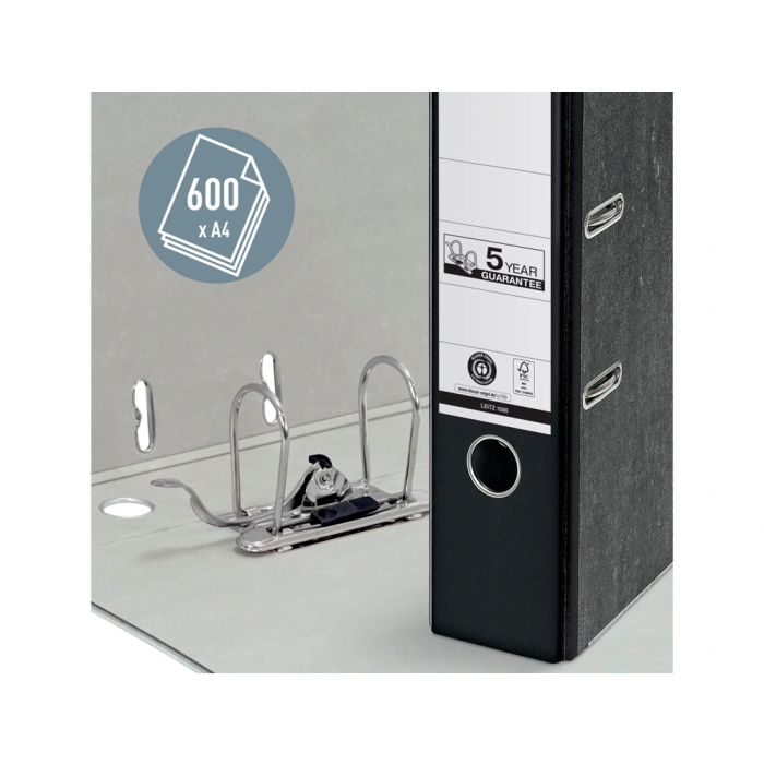 Leitz Archivador de Palanca A4 Lomo 80mm Negro Cartón Reciclado 5