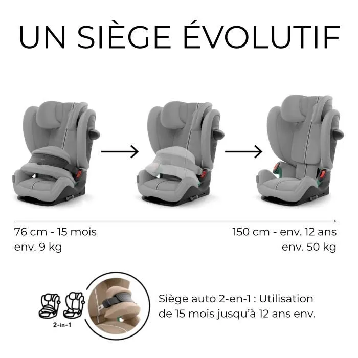 Cybex Gold Silla de coche Pallas G3 Plus Gris Medio - De 15 meses a 12 años CYB4063846543199 2