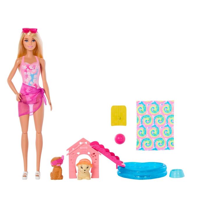 Muñeca Barbie Y Perritos A La Piscina Jbf35 Mattel 1 Muñeca Barbie Y Perritos A La Piscina Jbf35 Mattel 1