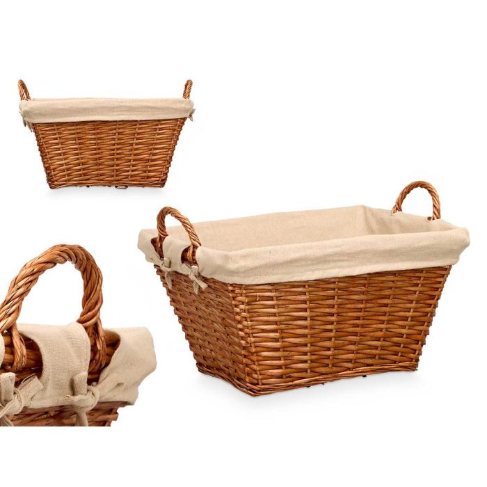 Cesto Asas Mimbre Rectangular Kipit 52X30CM (12 Unidades) Cesto Asas Mimbre Rectangular Kipit 52X30CM (12 Unidades)