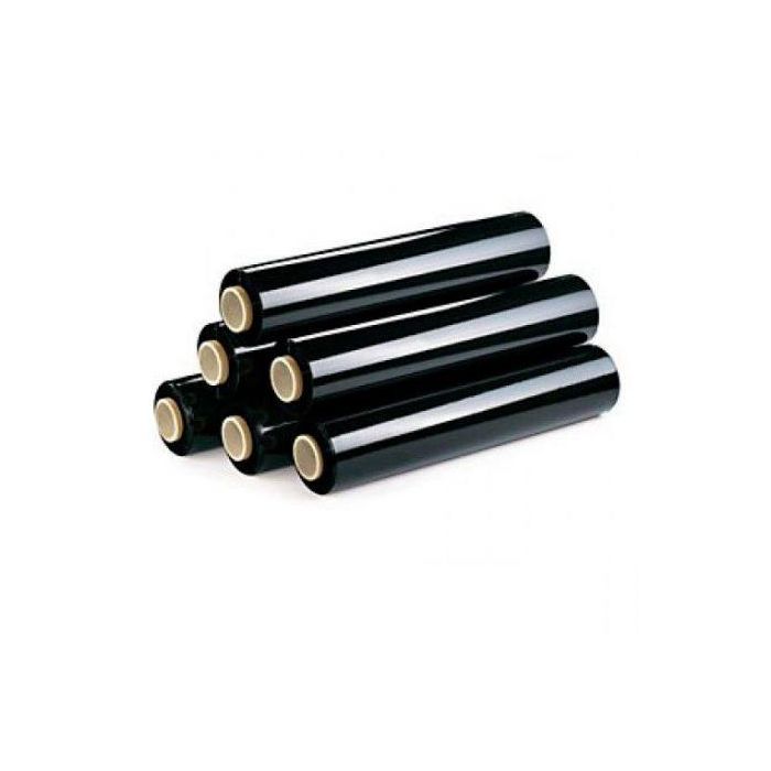 Caja 6 Bobinas Film Negro 50 cm Ancho 23 Micras 2300g Rollo 324NEGRO