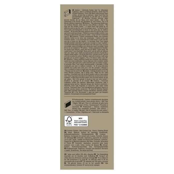 Depiladora - BRAUN - Silk Epil 9-011 3D - Cabezal flexible - Tecnología Wet & Dry - 40 pinzas MicroGrip 4 Depiladora - BRAUN - Silk Epil 9-011 3D - Cabezal flexible - Tecnología Wet & Dry - 40 pinzas MicroGrip 4