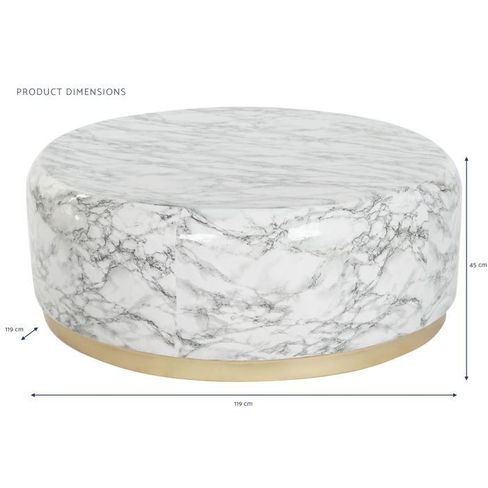 DKD Home Decor Mesa Centro Moderno Blanco Dorado 119 x 119 x 45 cm 5 DKD Home Decor Mesa Centro Moderno Blanco Dorado 119 x 119 x 45 cm 5