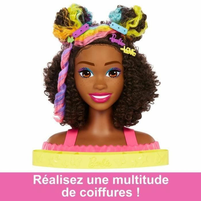 Barbie - Ultra Cabello - ¿Cabeza? Peinar el cabello moreno y rizado del arcoíris - Muñeca Maniquí - 3 años y + - BARBIE - HMD79 - POUPEE 3