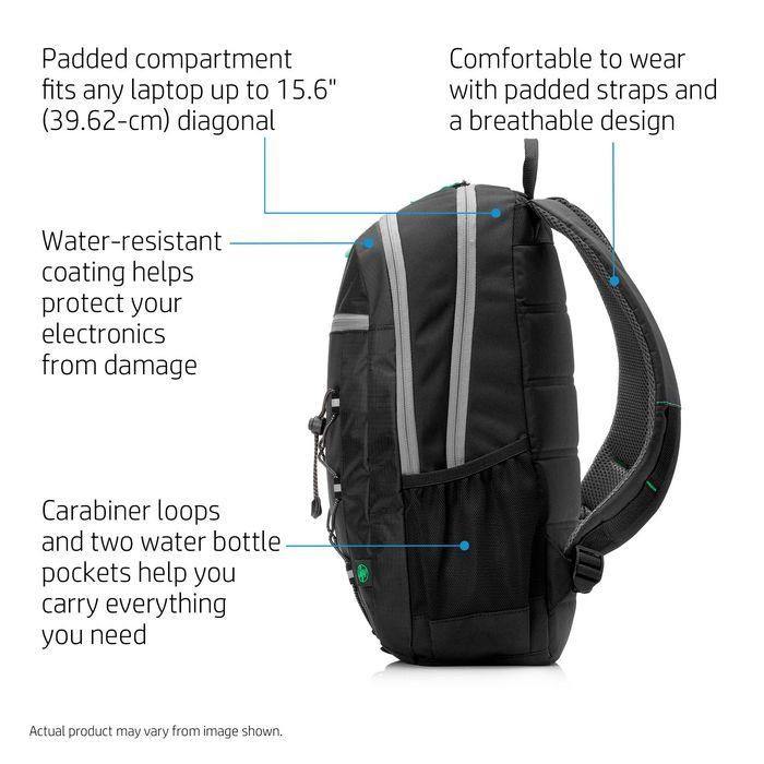 HP 39.62 cm (15.6") Active Backpack (Black/Mint Green) 4 HP 39.62 cm (15.6") Active Backpack (Black/Mint Green) 4