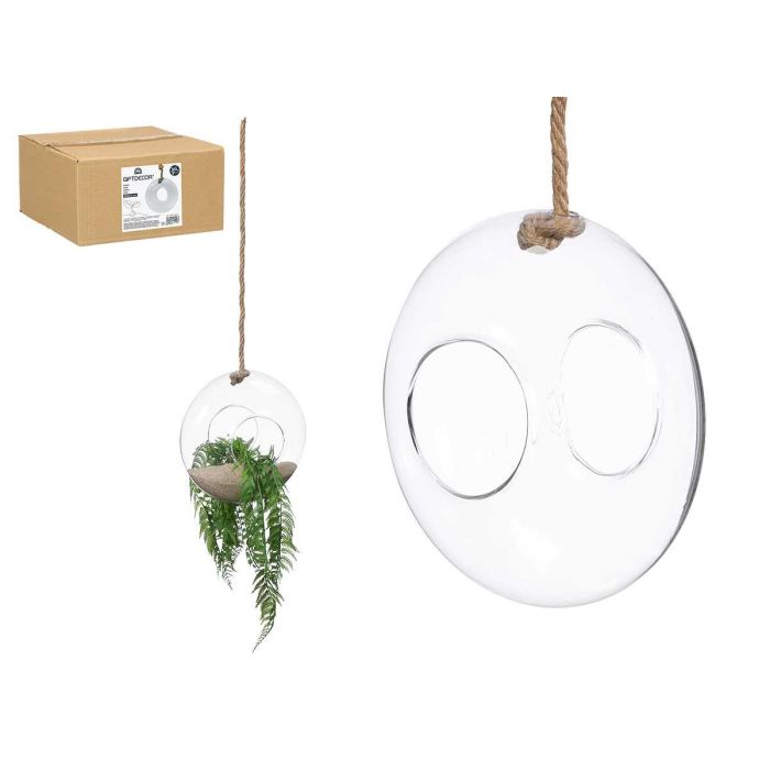 Jarrón Colgar Cuerda Abombado Grande Giftdecor 23x12x23 cm Vidrio y Cáñamo (6 Unidades) Jarrón Colgar Cuerda Abombado Grande Giftdecor 23x12x23 cm Vidrio y Cáñamo (6 Unidades)