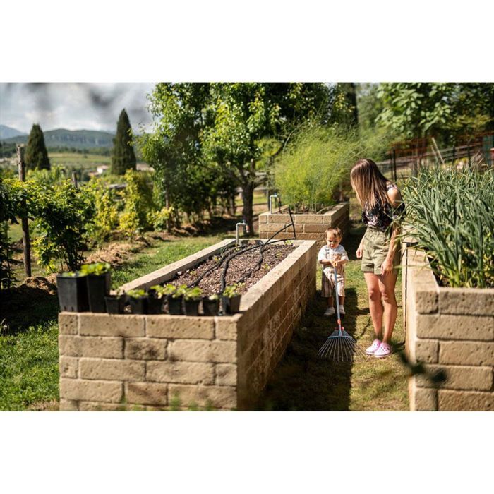 Stocker Rastrillo para follaje regulable con mango telescópico, 1,28 - 1,6 m 1