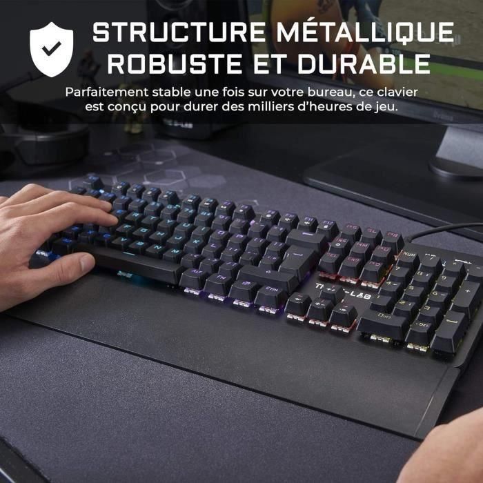 THE G-LAB Gaming Teclado mecánico retroiluminado de carbono - Switch Blues - Reposamanos - FR 4 THE G-LAB Gaming Teclado mecánico retroiluminado de carbono - Switch Blues - Reposamanos - FR 4